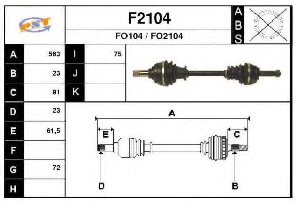 SNRA F2104 Приводной вал для FORD FIESTA (Форд Фиэста) SNRA F2104 Приводной вал для FORD FIESTA (Форд Фиэста)