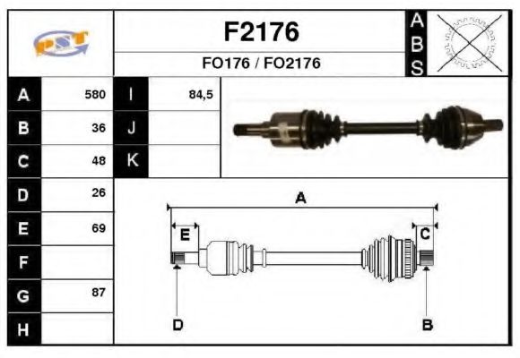 SNRA F2176 Приводной вал для FORD (Форд) SNRA F2176 Приводной вал для FORD (Форд)