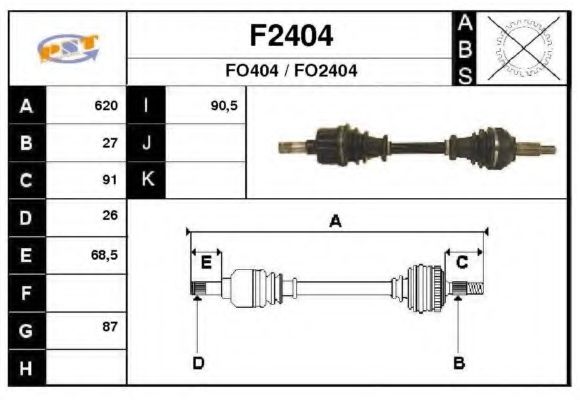 SNRA F2404 Приводной вал для FORD MONDEO (Форд Мондэо) SNRA F2404 Приводной вал для FORD MONDEO (Форд Мондэо)
