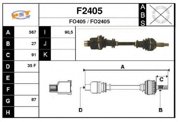 SNRA F2405 Приводной вал для FORD MONDEO (Форд Мондэо) SNRA F2405 Приводной вал для FORD MONDEO (Форд Мондэо)