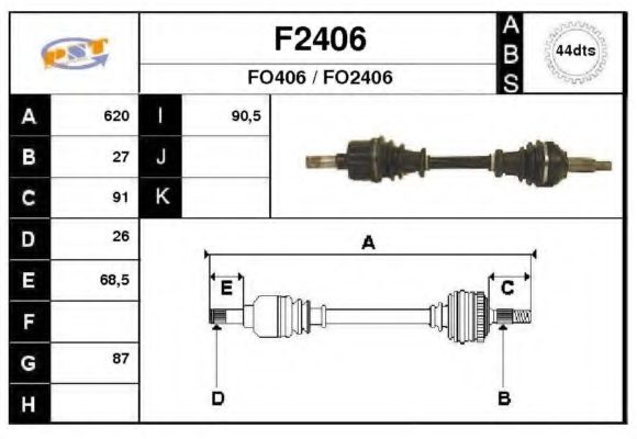 SNRA F2406 Приводной вал для FORD MONDEO (Форд Мондэо) SNRA F2406 Приводной вал для FORD MONDEO (Форд Мондэо)