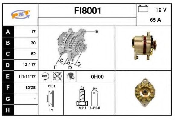 SNRA FI8001 Генератор для FIAT SUPERBRAVO (Фиат Супербраvо) SNRA FI8001 Генератор для FIAT SUPERBRAVO (Фиат Супербраvо)