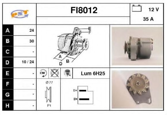 SNRA FI8012 Генератор для LANCIA (Лансиа/лянча) SNRA FI8012 Генератор для LANCIA (Лансиа/лянча)