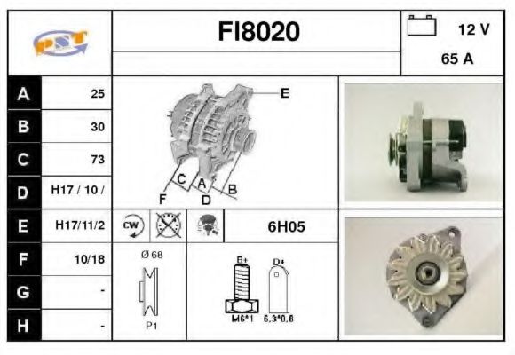 SNRA FI8020 Генератор для FIAT STRADA II (Фиат Страда 2) SNRA FI8020 Генератор для FIAT STRADA II (Фиат Страда 2)