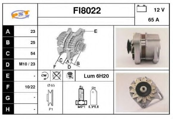 SNRA FI8022 Генератор для LANCIA (Лансиа/лянча) SNRA FI8022 Генератор для LANCIA (Лансиа/лянча)