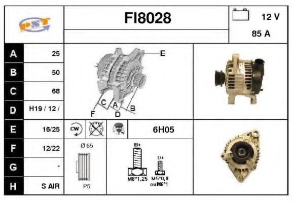 SNRA FI8028 Генератор для FIAT BRAVA (Фиат Брава) SNRA FI8028 Генератор для FIAT BRAVA (Фиат Брава)