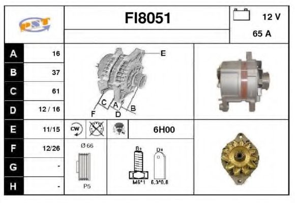 SNRA FI8051 Генератор для ALFA ROMEO 145 (Альфа ромео 145) SNRA FI8051 Генератор для ALFA ROMEO 145 (Альфа ромео 145)