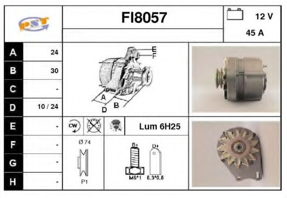SNRA FI8057 Генератор для SEAT (Сеат) SNRA FI8057 Генератор для SEAT (Сеат)
