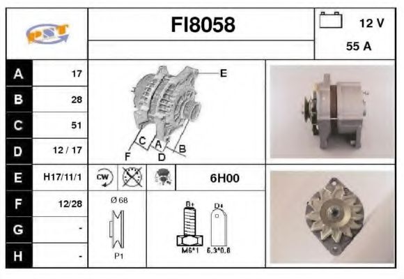 SNRA FI8058 Генератор для FIAT SUPERBRAVO (Фиат Супербраvо) SNRA FI8058 Генератор для FIAT SUPERBRAVO (Фиат Супербраvо)