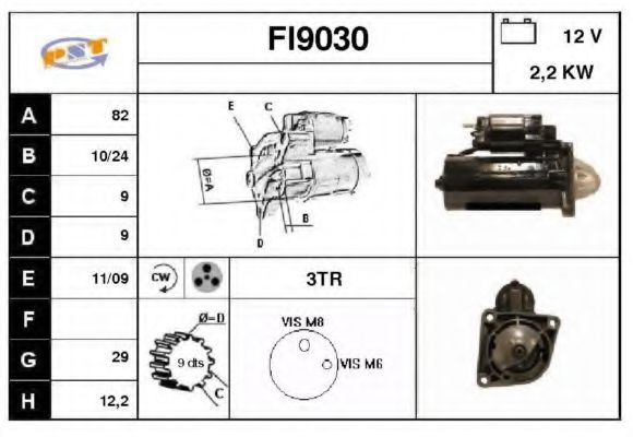 SNRA FI9030 Стартер для FIAT (Фиат) SNRA FI9030 Стартер для FIAT (Фиат)