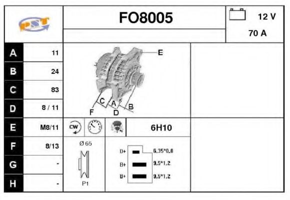 SNRA FO8005 Генератор для ROVER 400 (Ровер 400) SNRA FO8005 Генератор для ROVER 400 (Ровер 400)