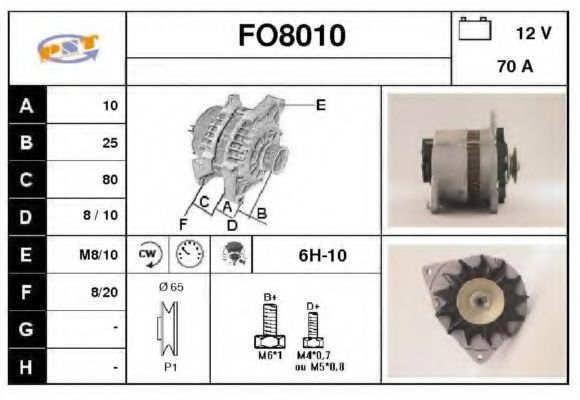 SNRA FO8010 Генератор для FORD ESCORT V (Форд Эскорт 5) SNRA FO8010 Генератор для FORD ESCORT V (Форд Эскорт 5)
