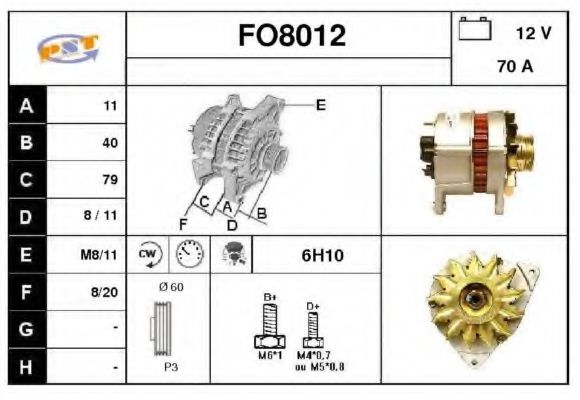 SNRA FO8012 Генератор для FORD MONDEO (Форд Мондэо) SNRA FO8012 Генератор для FORD MONDEO (Форд Мондэо)