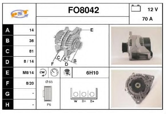 SNRA FO8042 Генератор для FORD ESCORT VII (Форд Эскорт 7) SNRA FO8042 Генератор для FORD ESCORT VII (Форд Эскорт 7)