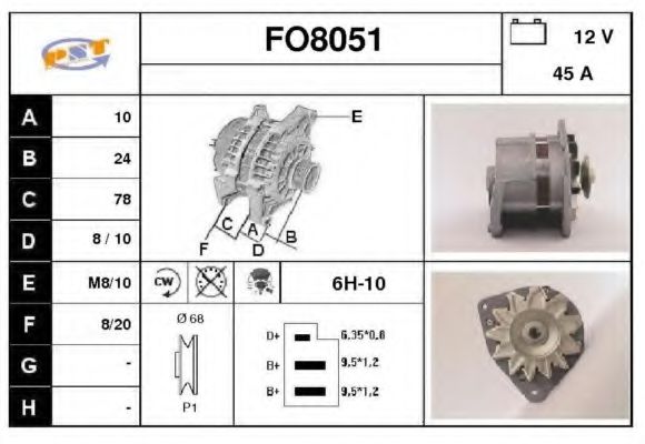 SNRA FO8051 Генератор для ROVER 2000-3500 (Ровер 2000-3500) SNRA FO8051 Генератор для ROVER 2000-3500 (Ровер 2000-3500)