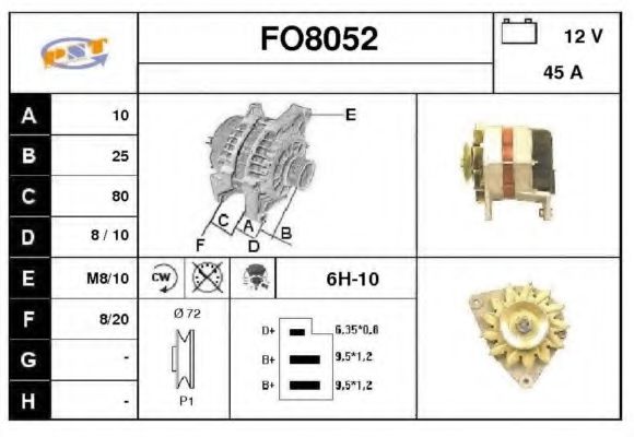 SNRA FO8052 Генератор для ROVER 2000-3500 (Ровер 2000-3500) SNRA FO8052 Генератор для ROVER 2000-3500 (Ровер 2000-3500)