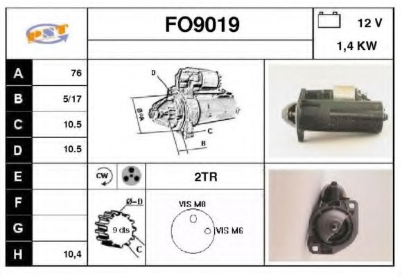 SNRA FO9019 Стартер для FORD (Форд) SNRA FO9019 Стартер для FORD (Форд)