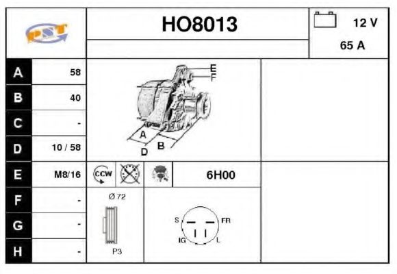 SNRA HO8013 Генератор для HONDA PRELUDE III (Хонда Прэлудэ 3) SNRA HO8013 Генератор для HONDA PRELUDE III (Хонда Прэлудэ 3)