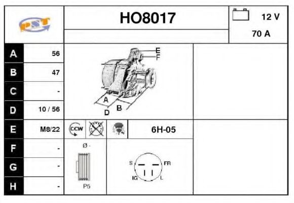 SNRA HO8017 Генератор для HONDA (Хонда) SNRA HO8017 Генератор для HONDA (Хонда)