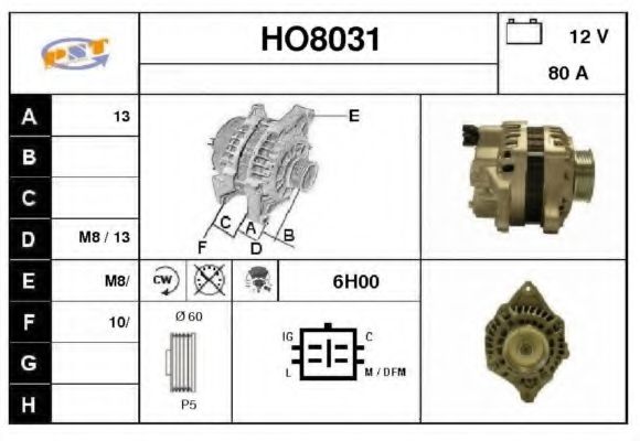 SNRA HO8031 Генератор для HONDA CIVIC VIII (Хонда Цивик 8) SNRA HO8031 Генератор для HONDA CIVIC VIII (Хонда Цивик 8)
