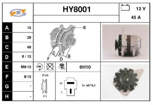 SNRA HY8001 Генератор для MITSUBISHI COLT I (Митсубиши/митсубиси Cолт и) SNRA HY8001 Генератор для MITSUBISHI COLT I (Митсубиши/митсубиси Cолт и)
