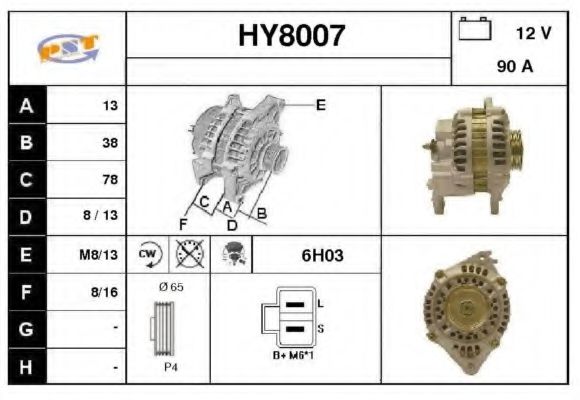 SNRA HY8007 Генератор для HYUNDAI SONATA III (Хендай Соната 3) SNRA HY8007 Генератор для HYUNDAI SONATA III (Хендай Соната 3)