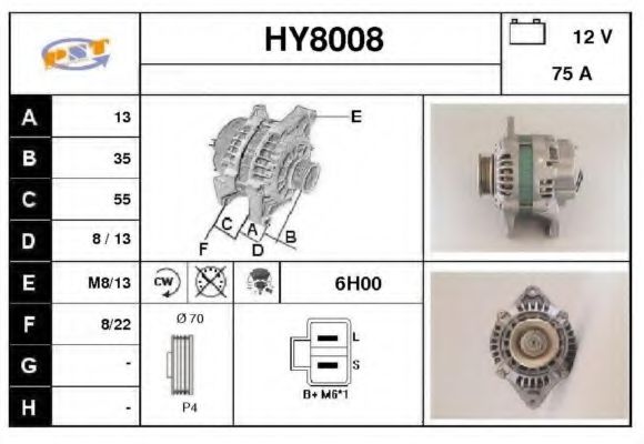 SNRA HY8008 Генератор для MITSUBISHI LANCER III (Митсубиши/митсубиси Ланcэр 3) SNRA HY8008 Генератор для MITSUBISHI LANCER III (Митсубиши/митсубиси Ланcэр 3)