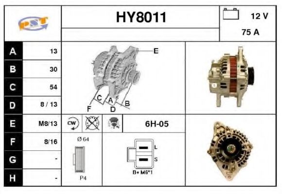 SNRA HY8011 Генератор для HYUNDAI EXCEL (Хендай Эxcэл) SNRA HY8011 Генератор для HYUNDAI EXCEL (Хендай Эxcэл)