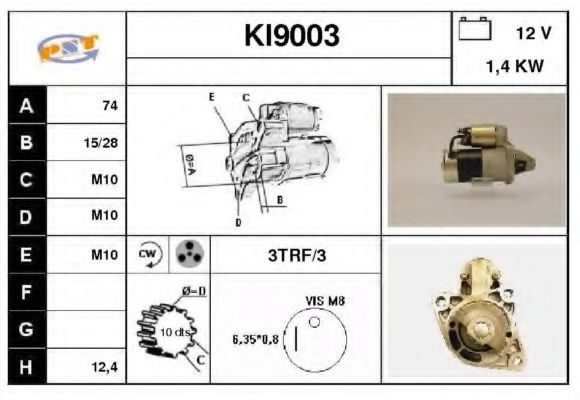 SNRA KI9003 Стартер для KIA (Киа) SNRA KI9003 Стартер для KIA (Киа)