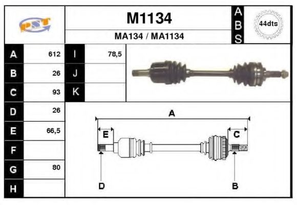 SNRA M1134 Приводной вал для MAZDA (Мазда) SNRA M1134 Приводной вал для MAZDA (Мазда)