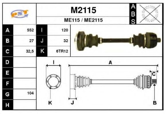 SNRA M2115 Приводной вал для MERCEDESBENZ (Мерседес бенц) SNRA M2115 Приводной вал для MERCEDESBENZ (Мерседес бенц)
