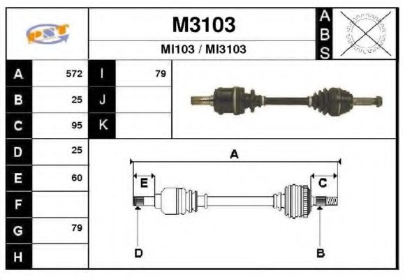 SNRA M3103 Приводной вал для MITSUBISHI COLT I (Митсубиши/митсубиси Cолт и) SNRA M3103 Приводной вал для MITSUBISHI COLT I (Митсубиши/митсубиси Cолт и)
