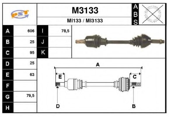 SNRA M3133 Приводной вал для MITSUBISHI ETERNA III (Митсубиши/митсубиси Этэрна 3) SNRA M3133 Приводной вал для MITSUBISHI ETERNA III (Митсубиши/митсубиси Этэрна 3)
