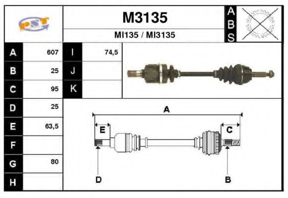 SNRA M3135 Приводной вал для MITSUBISHI ETERNA IV (Митсубиши/митсубиси Этэрна иv) SNRA M3135 Приводной вал для MITSUBISHI ETERNA IV (Митсубиши/митсубиси Этэрна иv)