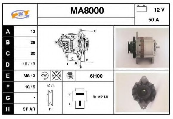 SNRA MA8000 Генератор для MAZDA 626 III (Мазда 626 3) SNRA MA8000 Генератор для MAZDA 626 III (Мазда 626 3)