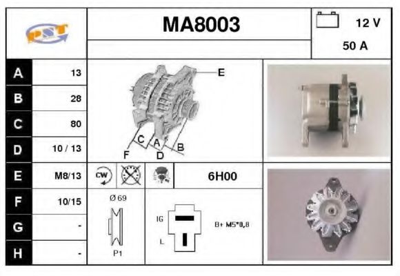 SNRA MA8003 Генератор для MAZDA 626 III (Мазда 626 3) SNRA MA8003 Генератор для MAZDA 626 III (Мазда 626 3)
