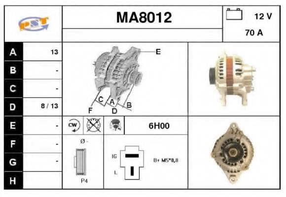 SNRA MA8012 Генератор для MITSUBISHI STARION (Митсубиши/митсубиси Старион) SNRA MA8012 Генератор для MITSUBISHI STARION (Митсубиши/митсубиси Старион)