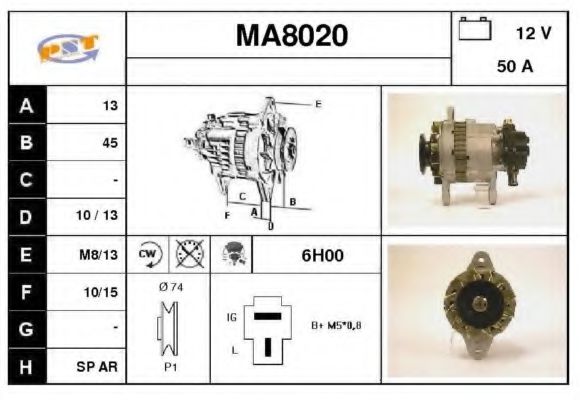 SNRA MA8020 Генератор для MAZDA 626 III (Мазда 626 3) SNRA MA8020 Генератор для MAZDA 626 III (Мазда 626 3)