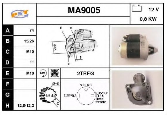 SNRA MA9005 Стартер для MAZDA 626 II (Мазда 626 2) SNRA MA9005 Стартер для MAZDA 626 II (Мазда 626 2)