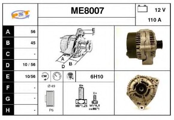 SNRA ME8007 Генератор для MERCEDES-BENZ CLK (Мэрcэдэс-бэнз Слк) SNRA ME8007 Генератор для MERCEDES-BENZ CLK (Мэрcэдэс-бэнз Слк)