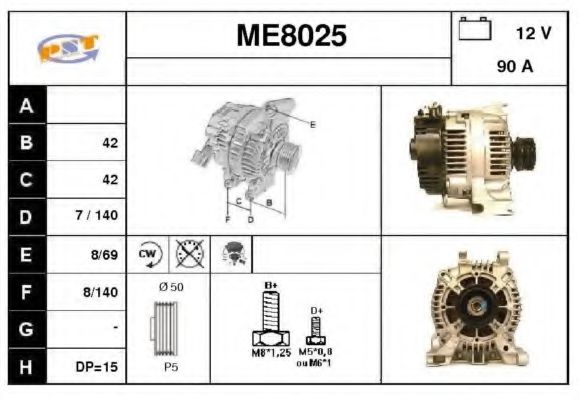 SNRA ME8025 Генератор для MERCEDES-BENZ A-CLASS (Мэрcэдэс-бэнз А класс) SNRA ME8025 Генератор для MERCEDES-BENZ A-CLASS (Мэрcэдэс-бэнз А класс)