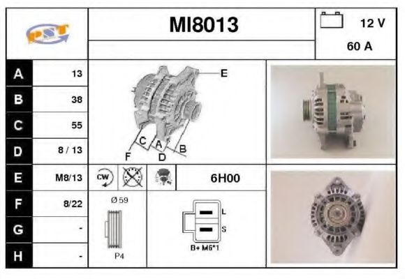 SNRA MI8013 Генератор для MITSUBISHI LANCER III (Митсубиши/митсубиси Ланcэр 3) SNRA MI8013 Генератор для MITSUBISHI LANCER III (Митсубиши/митсубиси Ланcэр 3)