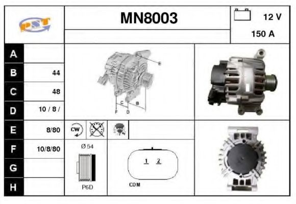 SNRA MN8003 Генератор для PEUGEOT (Пежо) SNRA MN8003 Генератор для PEUGEOT (Пежо)