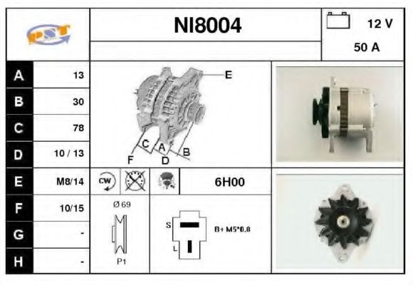SNRA NI8004 Генератор для NISSAN (Ниссан) SNRA NI8004 Генератор для NISSAN (Ниссан)