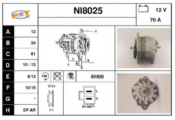 SNRA NI8025 Генератор для NISSAN PRIMERA (Ниссан Примера) SNRA NI8025 Генератор для NISSAN PRIMERA (Ниссан Примера)