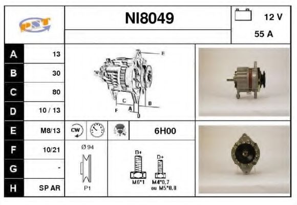 SNRA NI8049 Генератор для NISSAN (Ниссан) SNRA NI8049 Генератор для NISSAN (Ниссан)