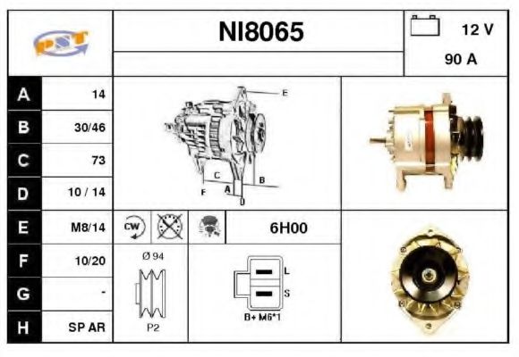 SNRA NI8065 Генератор для NISSAN (Ниссан) SNRA NI8065 Генератор для NISSAN (Ниссан)