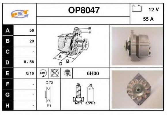 SNRA OP8047 Генератор для OPEL MANTA B CC (Опель Манта б cc) SNRA OP8047 Генератор для OPEL MANTA B CC (Опель Манта б cc)