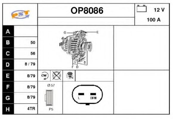 SNRA OP8086 Генератор для OPEL SIGNUM (Опель Сигнум) SNRA OP8086 Генератор для OPEL SIGNUM (Опель Сигнум)