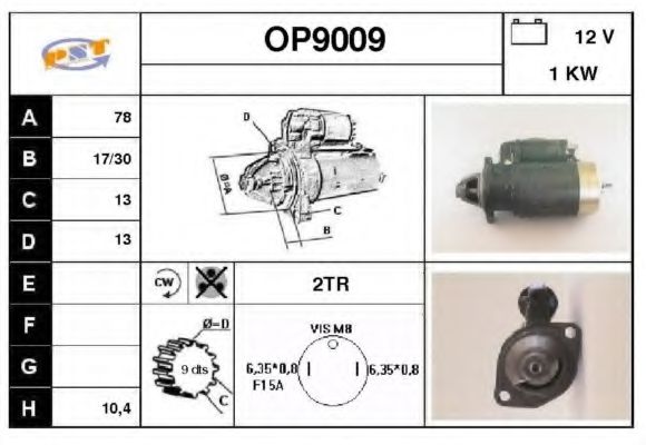 SNRA OP9009 Стартер для OPEL COMMODORE A (Опель Cоммодорэ а) SNRA OP9009 Стартер для OPEL COMMODORE A (Опель Cоммодорэ а)